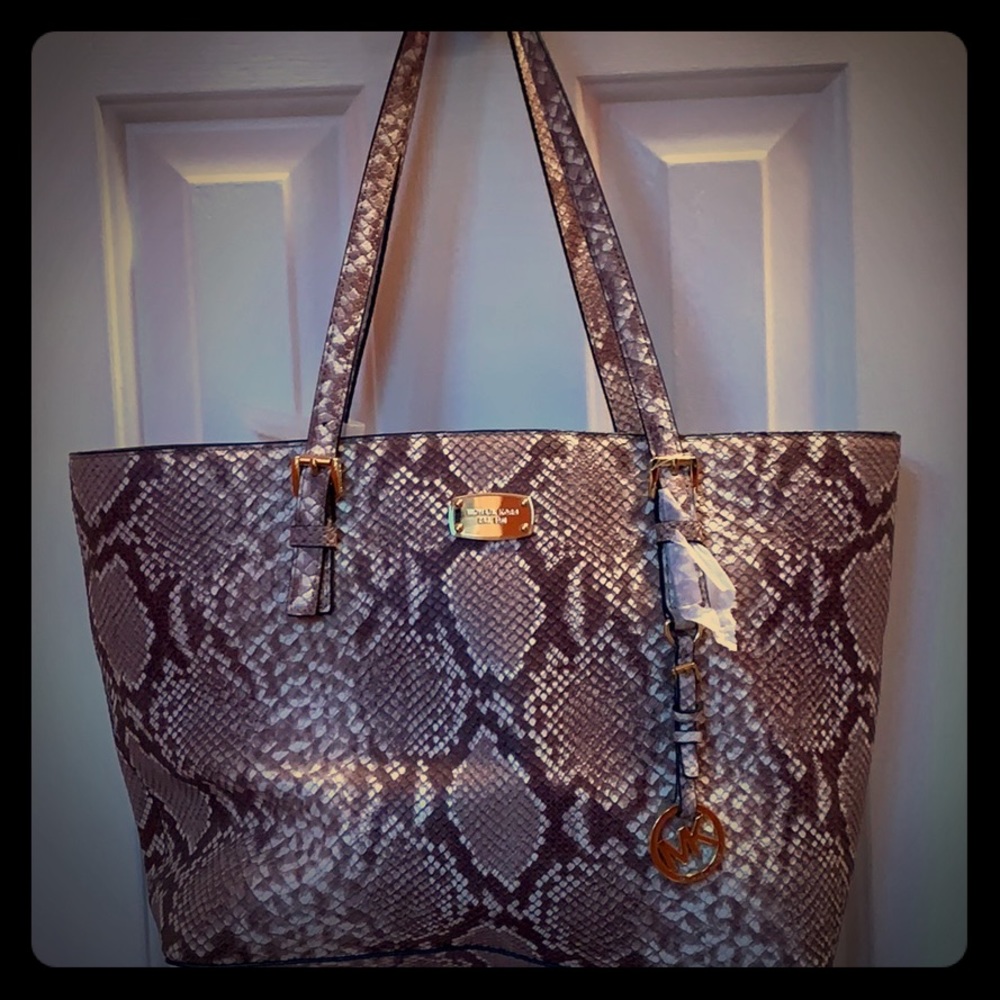 Michael Kors Brown Snake Skin Bag